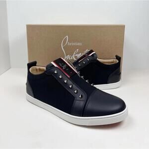 Christian Louboutin Navy Slip-On Spiked Sneakers Men’s 41.5
